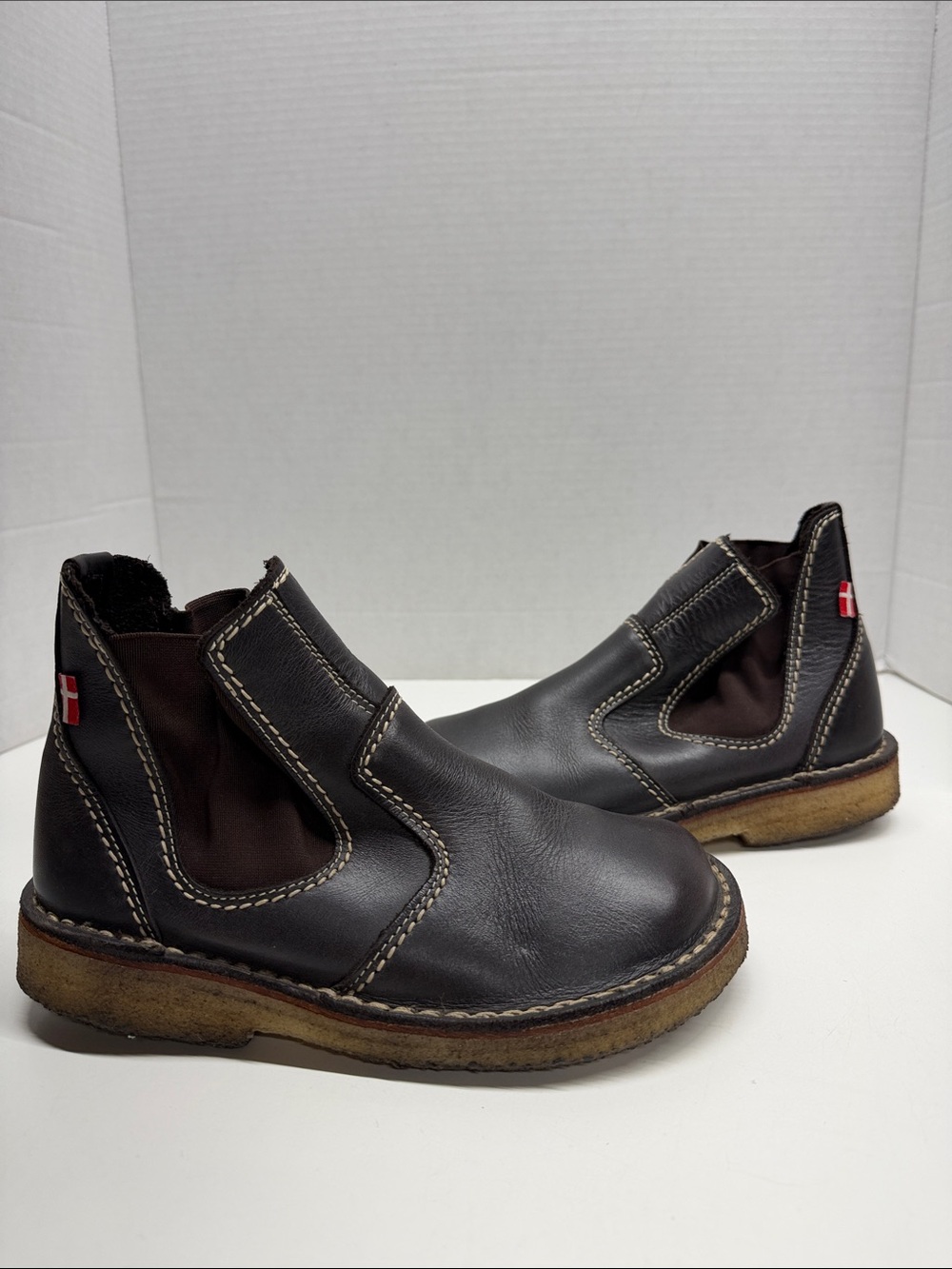Duckfeet Roskilde Ankle Boots Slip On Bootie Leather Danish Shoes Brown Womens 6